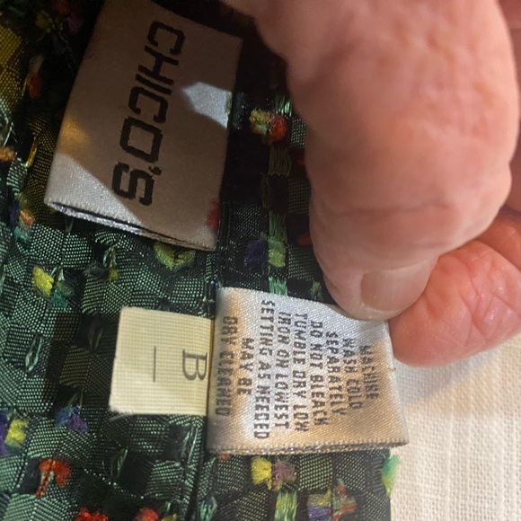 Chicos Faux Silk Green Blazer - Picture 8 of 8